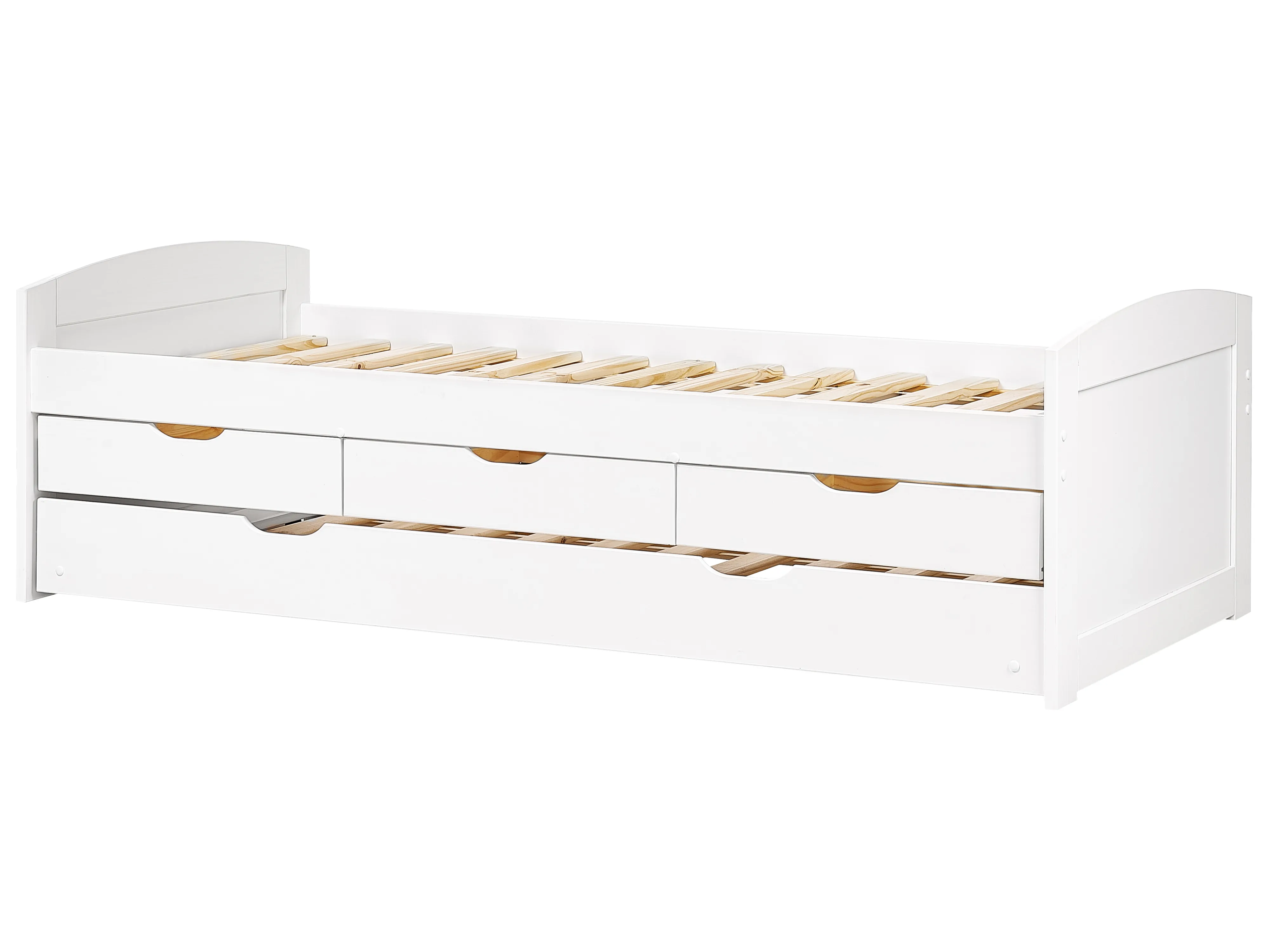 Onderschuifbed Dennenhout PETIVILLE 90 x 200 cm Wit