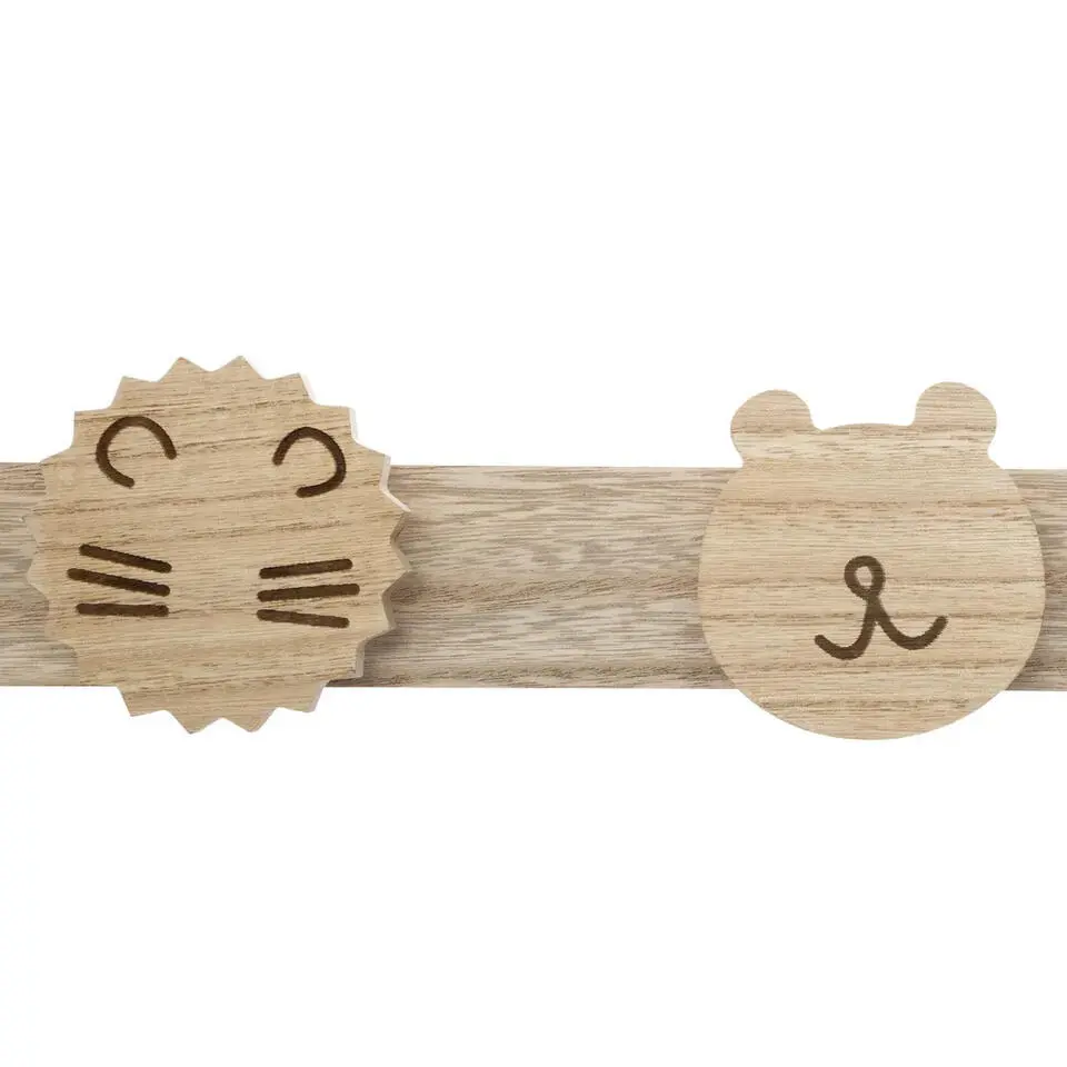 Atmosphera Kapstok kinderkamer - dieren koppen - 4 haken - MDF