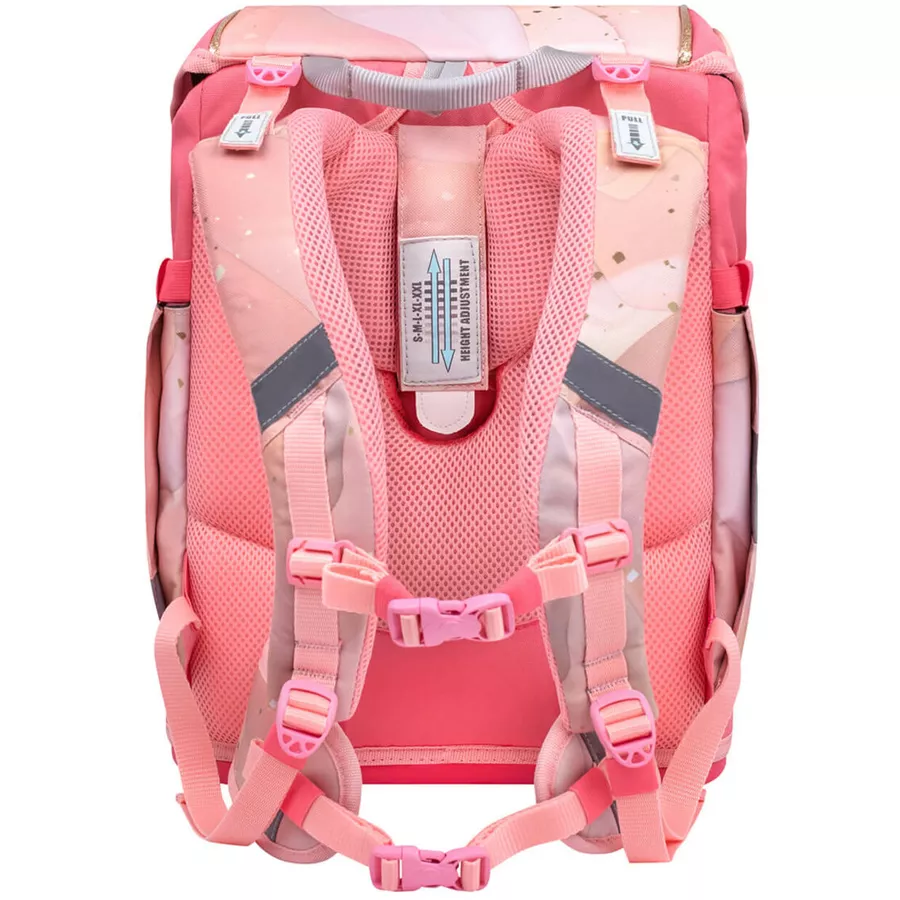Belmil Schulranzen Smarty Schulranzen Set 6-teilig mit Brustgurt, Hüftgurt Marble