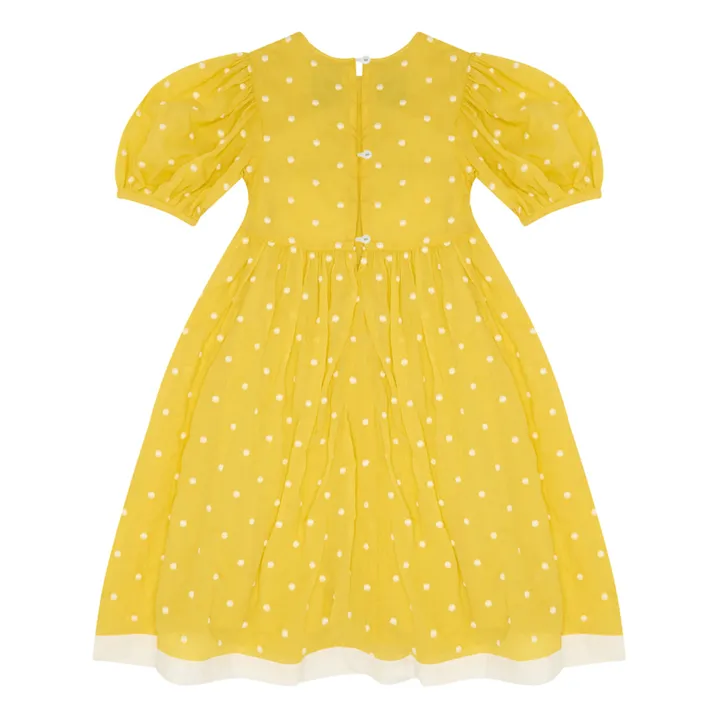 The Middle Daughter Robe en Voile de Coton à Pois | Jaune