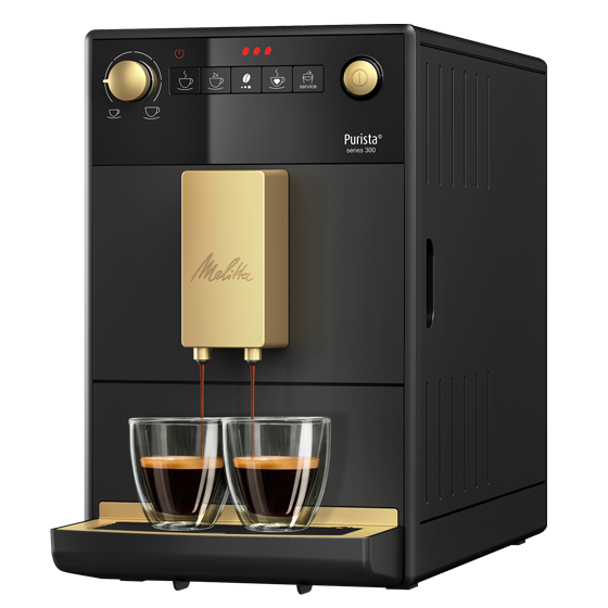 Purista®|Kaffeevollautomat Schwarz-Gold