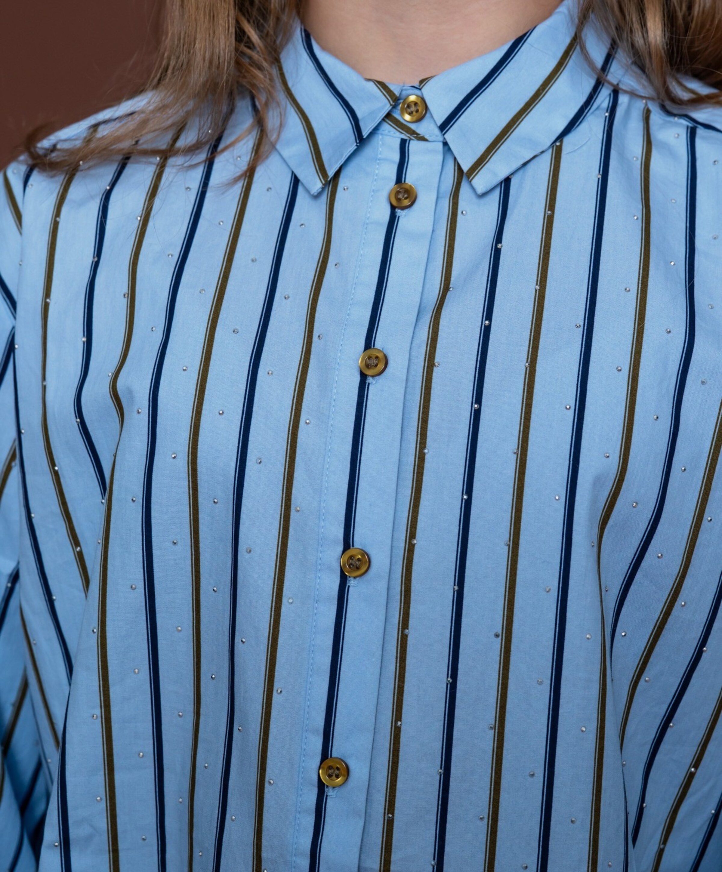 Geisha Meisjes blouse lange mouw blauw