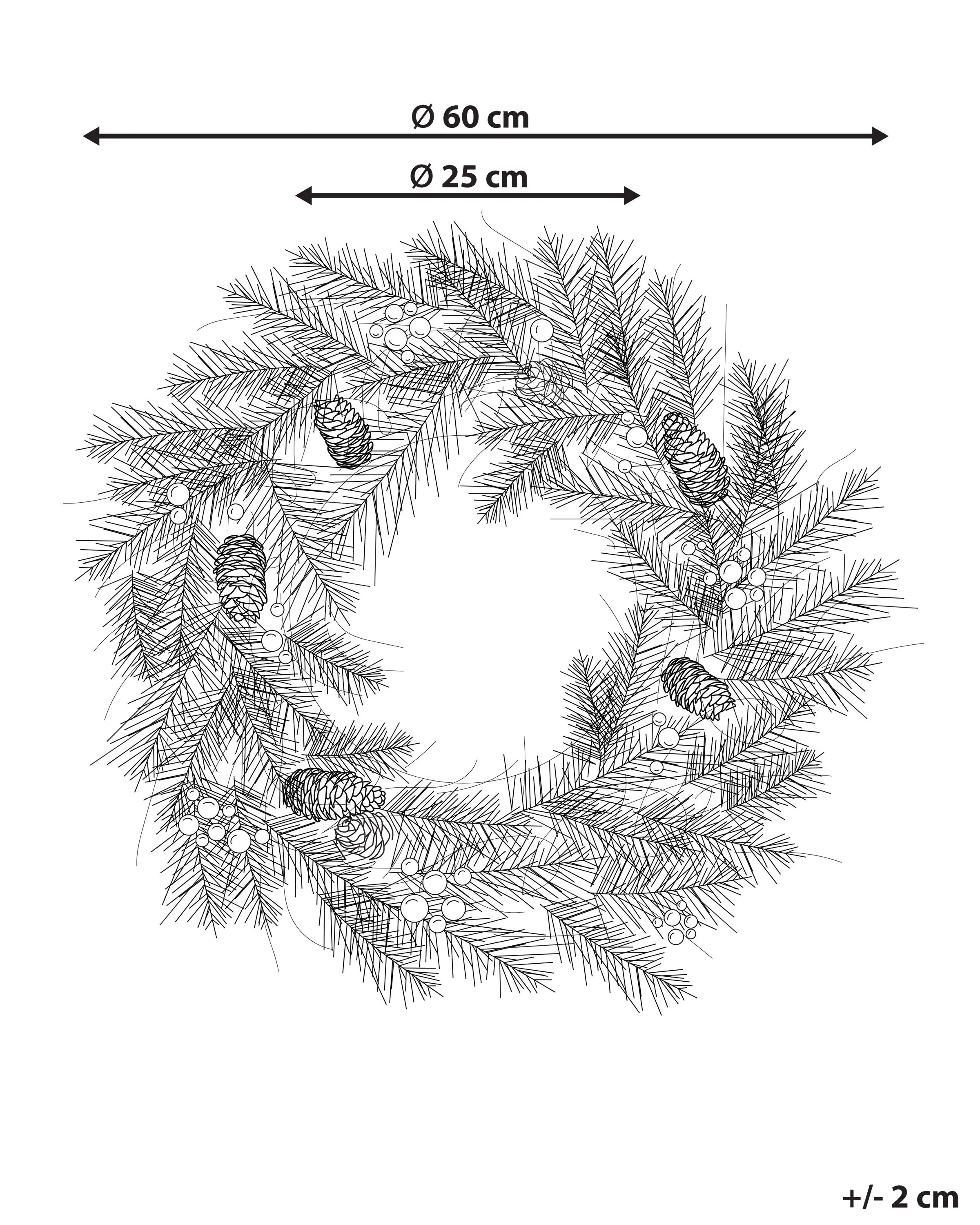 Kerstkrans LED TENALA Groen 60 cm