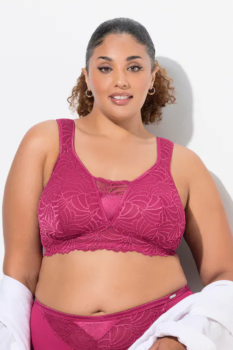 Bralette, Spitze, ohne Bügel, Cup B - F, fuchsia