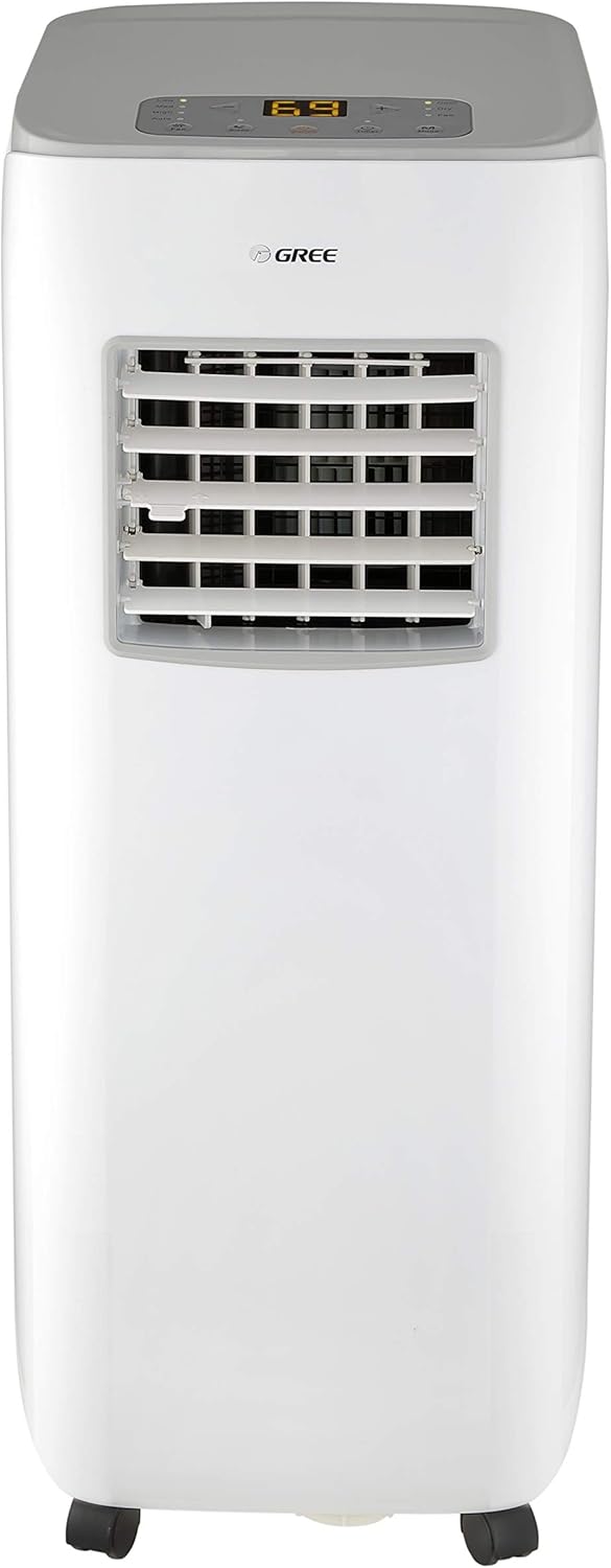 GREE mobile Klimaanlage PURITY Kälteleistung 2,6 KW / 9000 BTU, 3-in-1 zum Kühlen, Entfeuchten und Ventilieren, Kältemittel R290, inkl. Abluftschlauch, Fernbedienung, Energie Klasse A