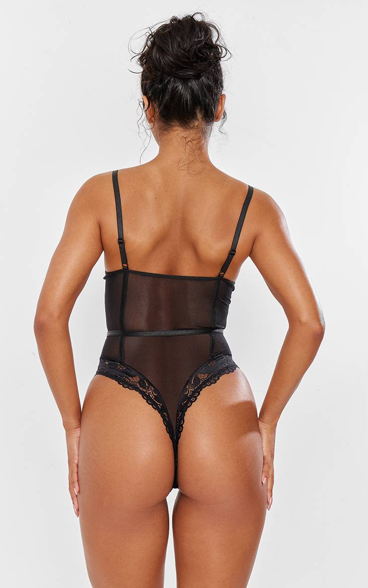 Noir Body Cage En Dentelle Avec Armatures