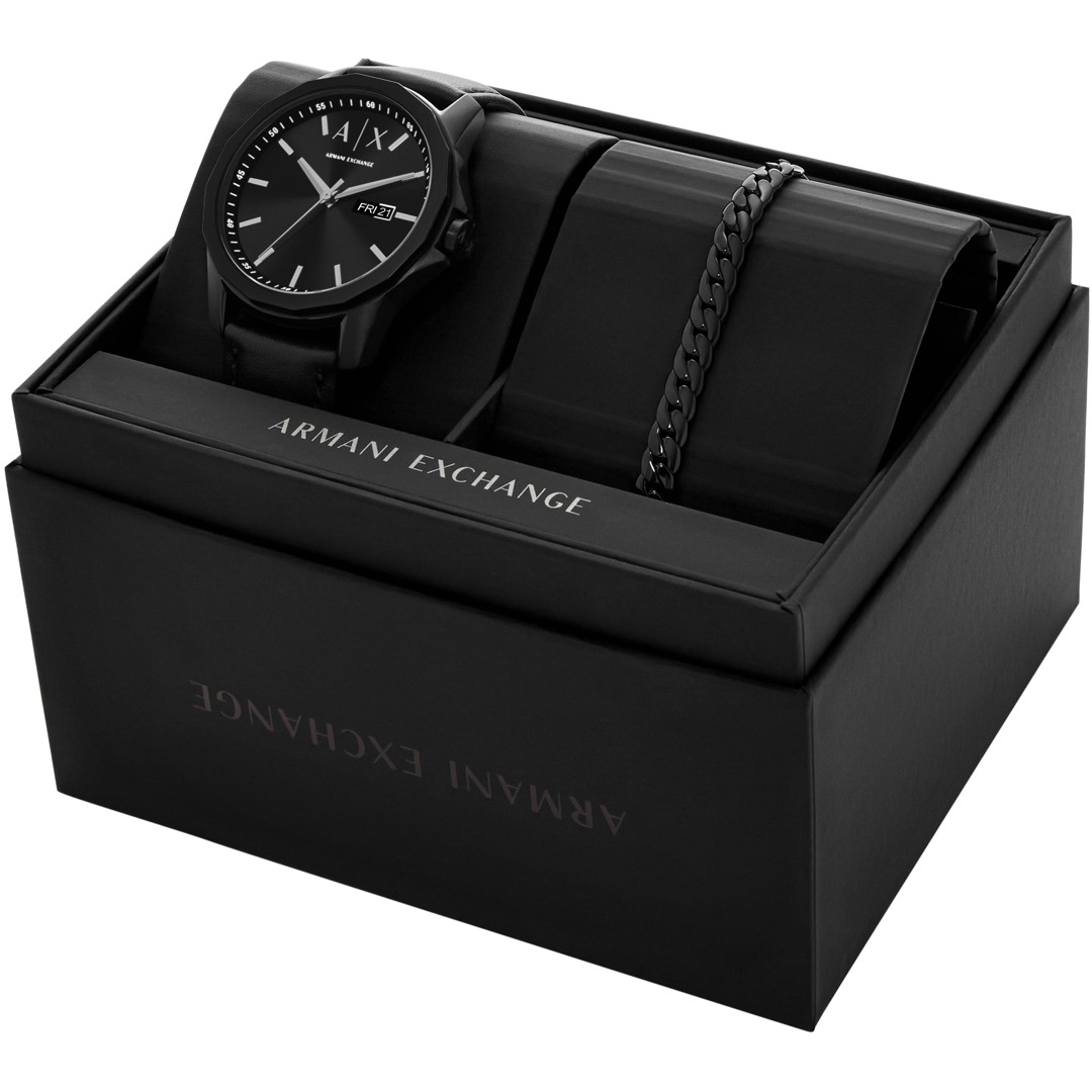 Armani Exchange Banks Day Date Set Schwarz