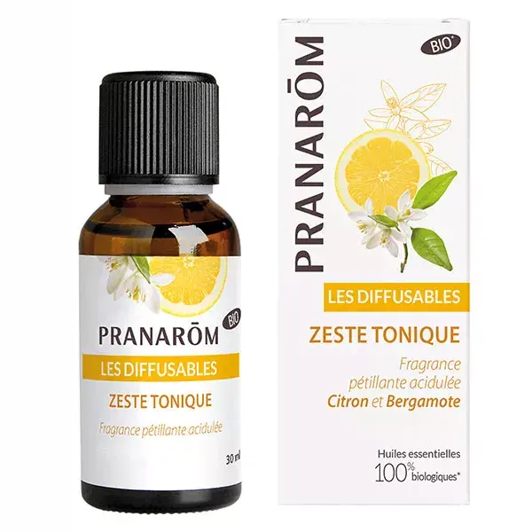 Pranarôm Les Diffusables Mélange d'Huiles Essentielles Zeste Tonique Bio 30ml