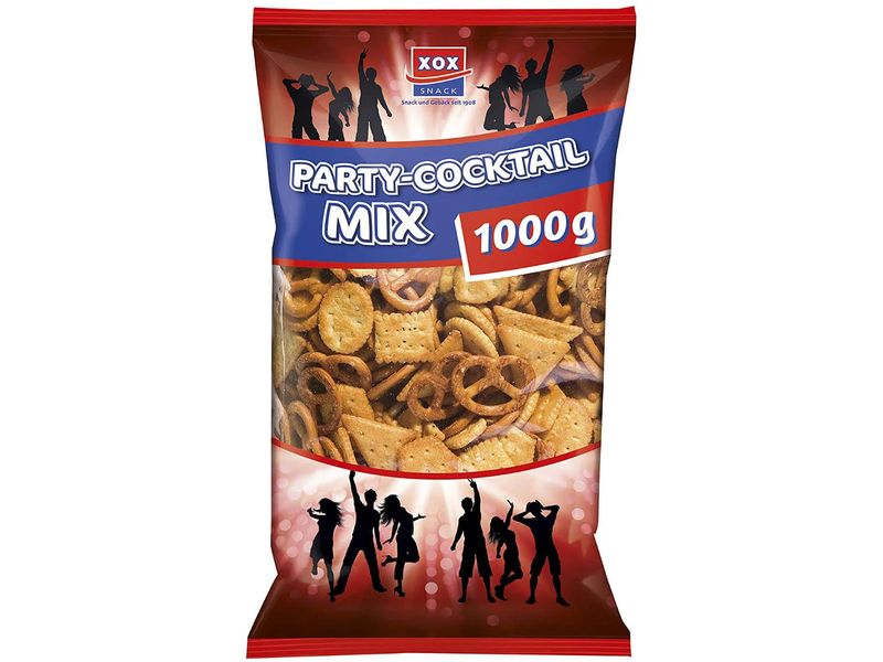 XOX Snack Cocktailmix 1000 g Herzhafter Knabbermix für die ganze Familie