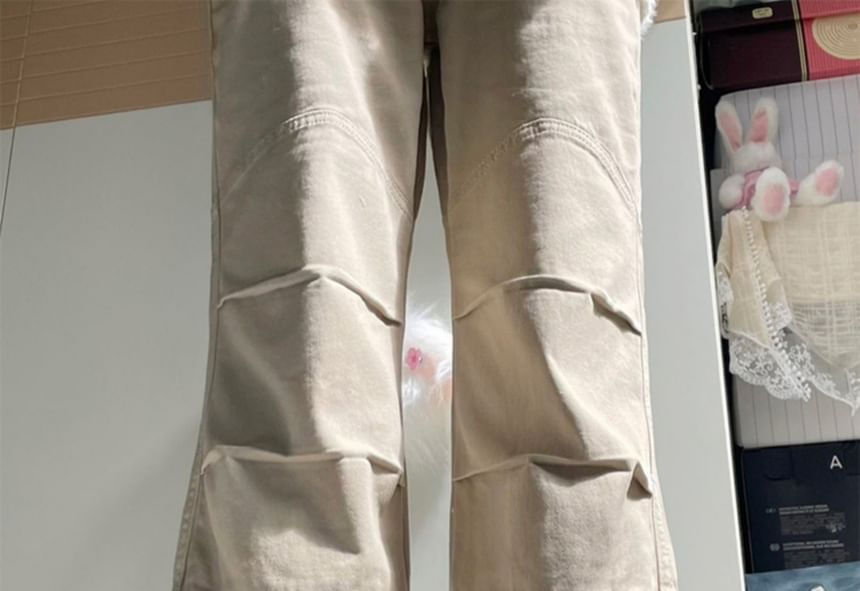 CosmoCorner - High Rise Plain Panel Flared Jeans