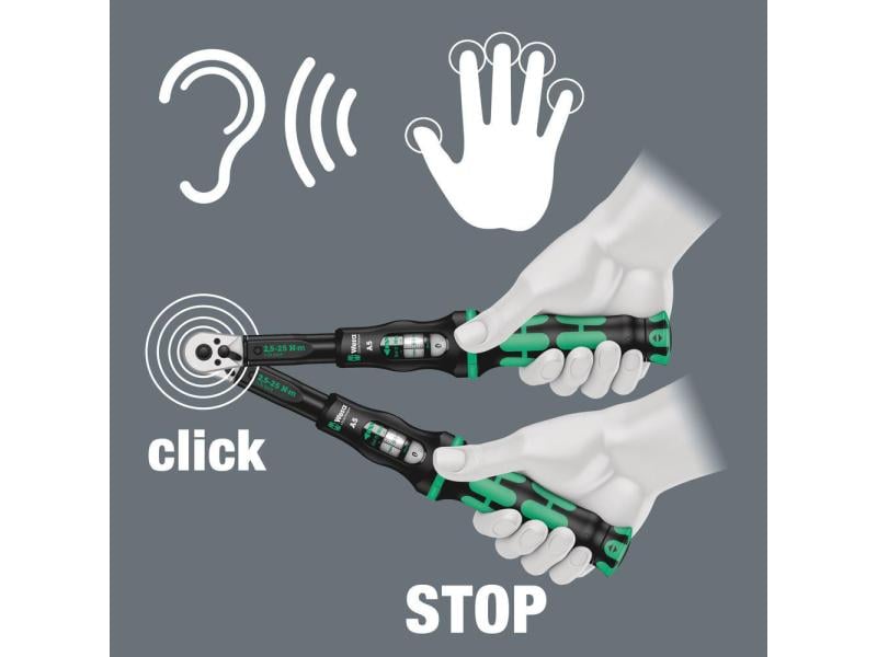 Wera Werkzeugset Bicycle Set Torque 1 Click-Torque A5 in textiler Box mit Nüssen