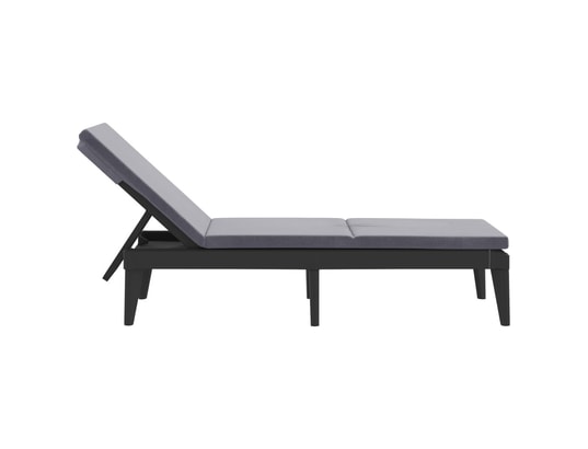 VIDAXL - Bain de soleil Chaise longue avec coussin anthracite 186x60x29 cm pp