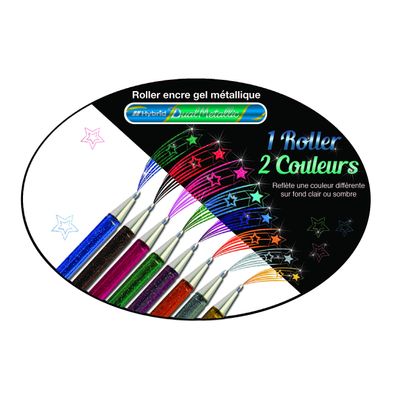 Pentel - Roller encre metallique pailletée - 1 mm - bleu/vert