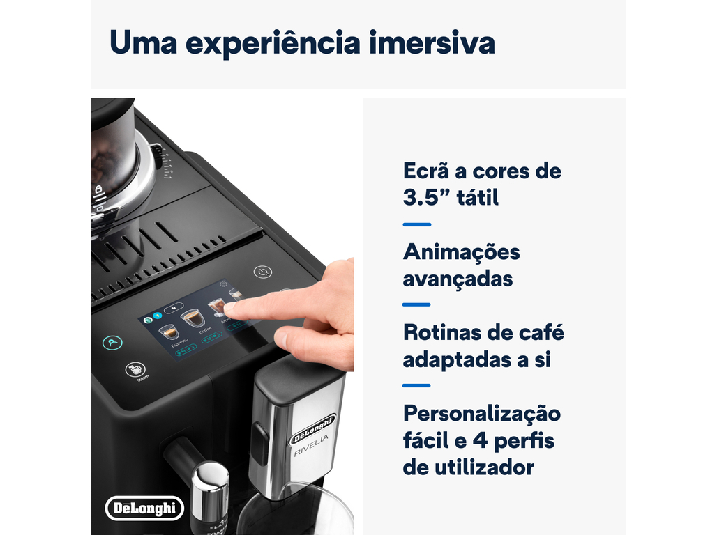 MÁQUINA DE CAFÉ AUTOMÁTICA DELONGHI RIVELIA EXAM440.35.B PRETO