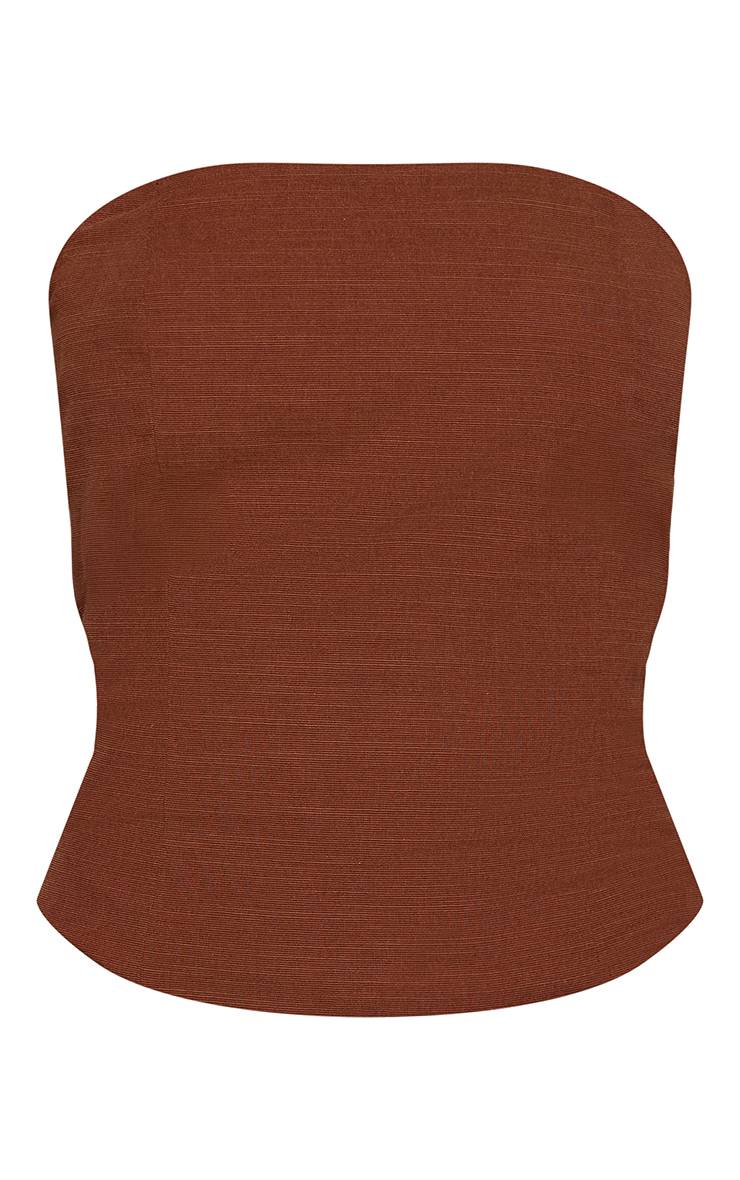 Chocolat Haut Bandeau Tissé À Rayures