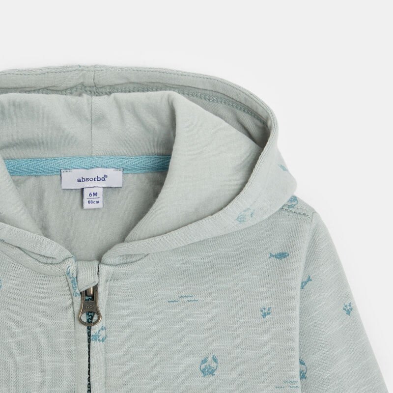 Sweat zippé bébé garçon en molleton bleu Absorba Bleu