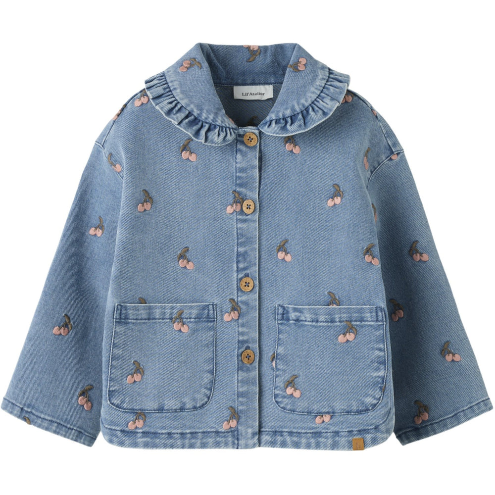 Køb Lil'Atelier Medium Blue Denim Cherry Nmfdeva Loose Dnm Emb Jakke 2024-Es Lil
