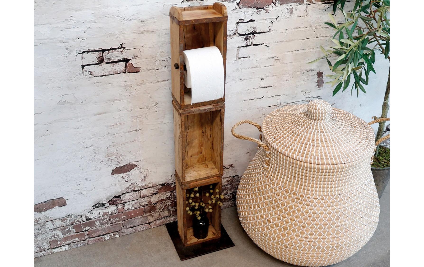 Toilettenpapierhalter in Backsteinform BraunToilettenpapierständer aus Holz