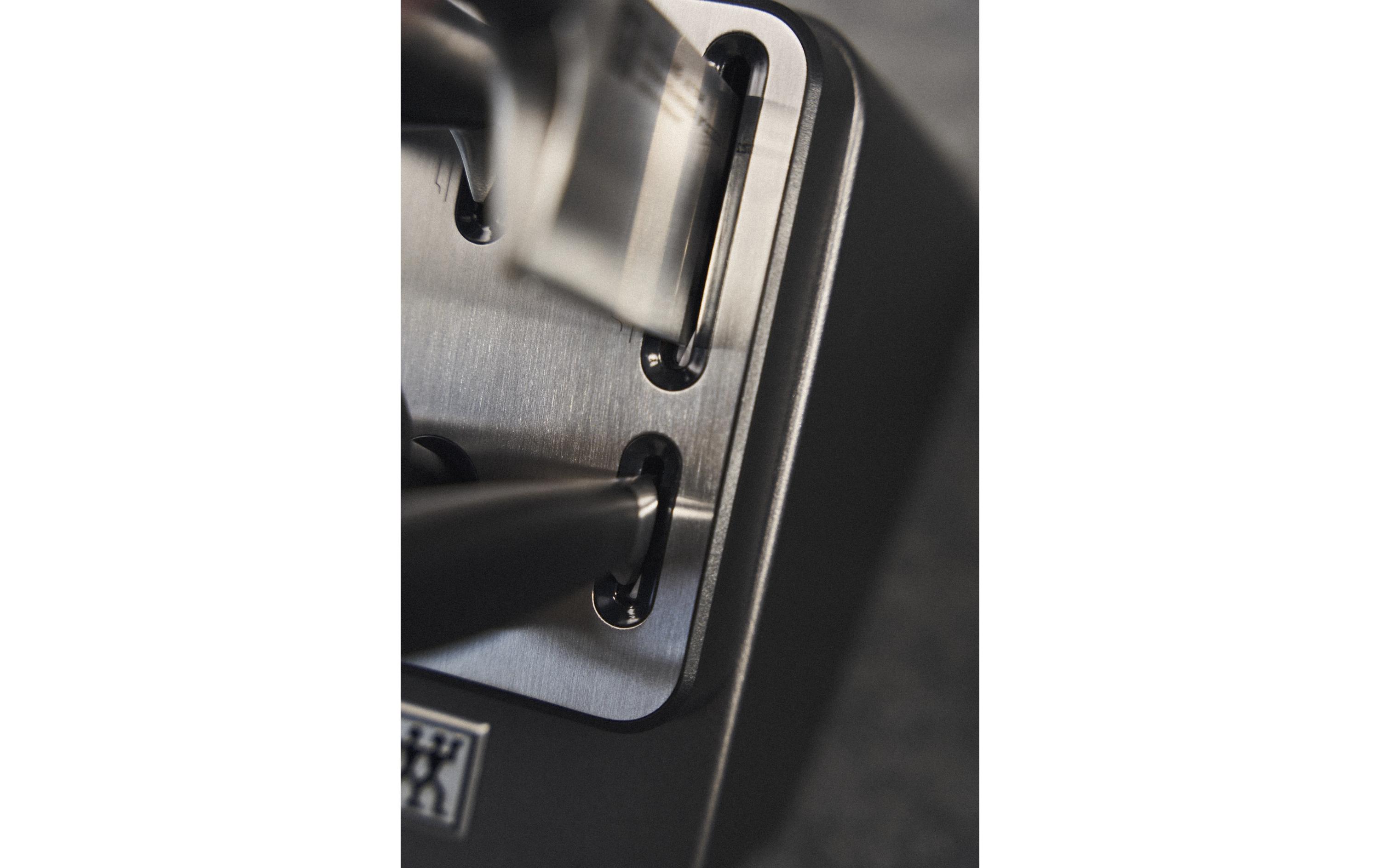 Messerblock-Set mit Messer All Star Silber, 7-teilig<br>Selbstschärfender Messerblock