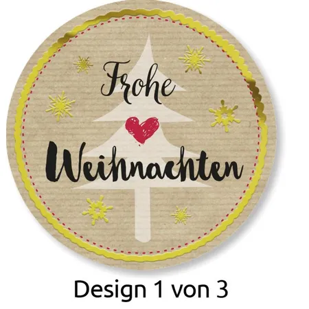 Avery Zweckform 56827, Sticker auf Rolle, Frohe Weihnachten, 50 Aufkleber