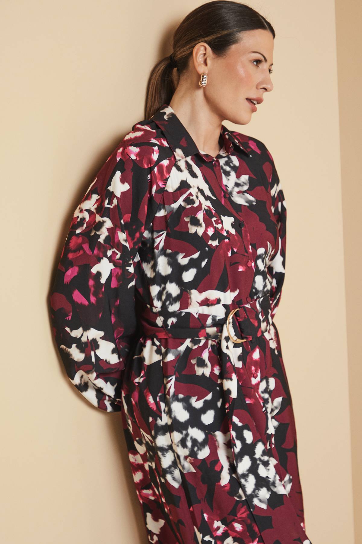 Wallis Robe Chemise à Imprimé Floral Mixte avec Anneau en D