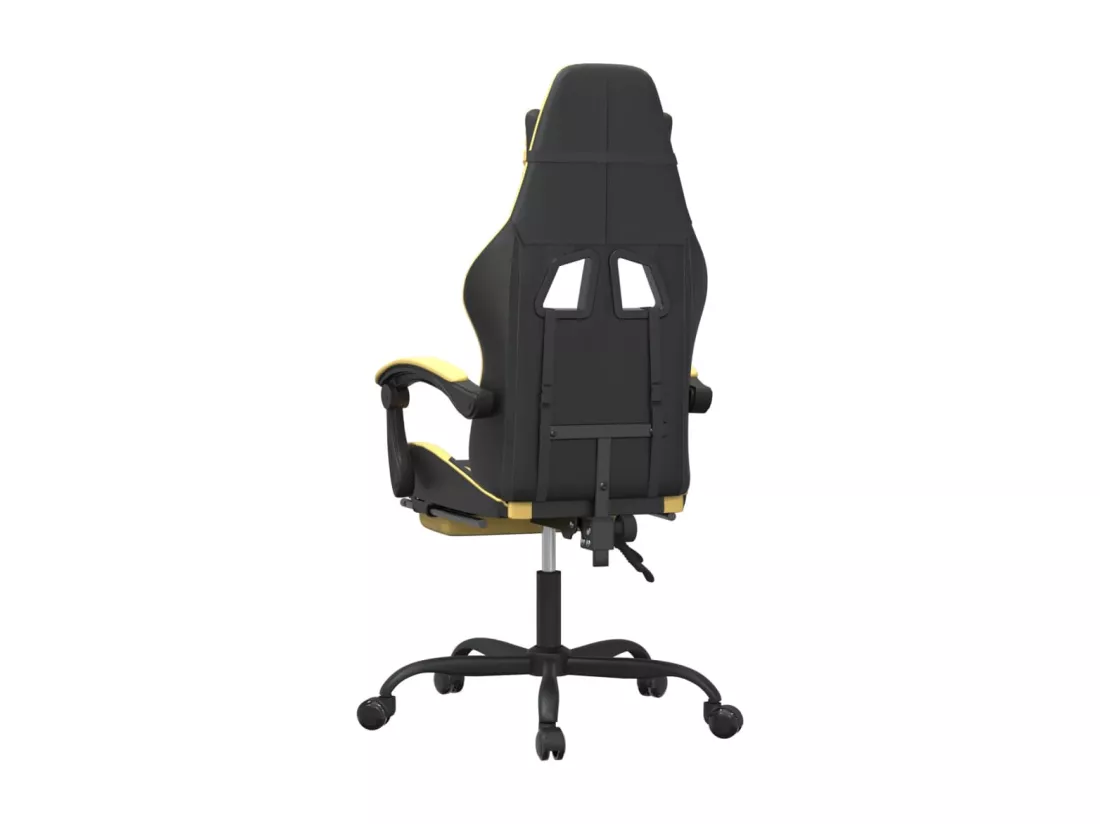 Chaise de jeu avec repose-pied Noir et doré Similicuir