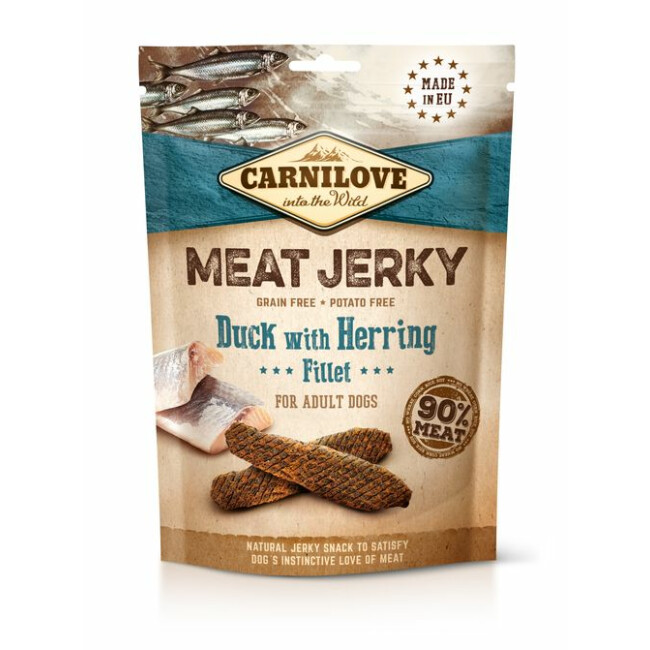 Carnilove Jerky - friandises canard et hareng pour chien