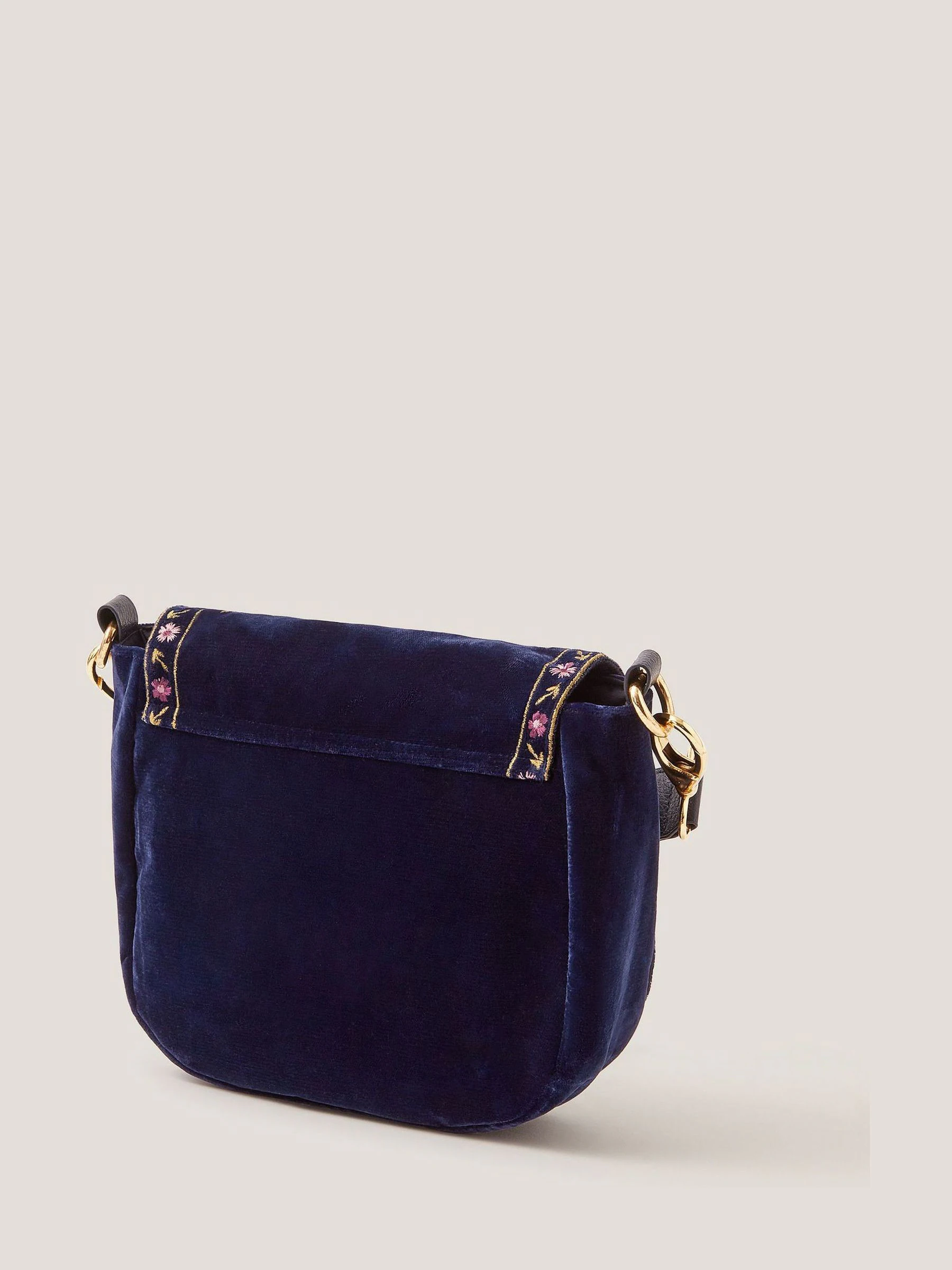 Monsoon Fallon Floral Embroidered Satchel Crossbody Bag