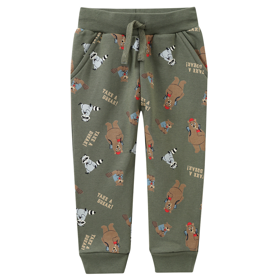 Topomini Baby Jogginghose mit Allover-Print dunkelgrün