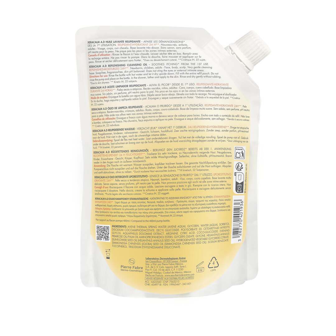AVENE  Xeracalm AD Óleo Limpeza Relipidante - Refill - 400ml