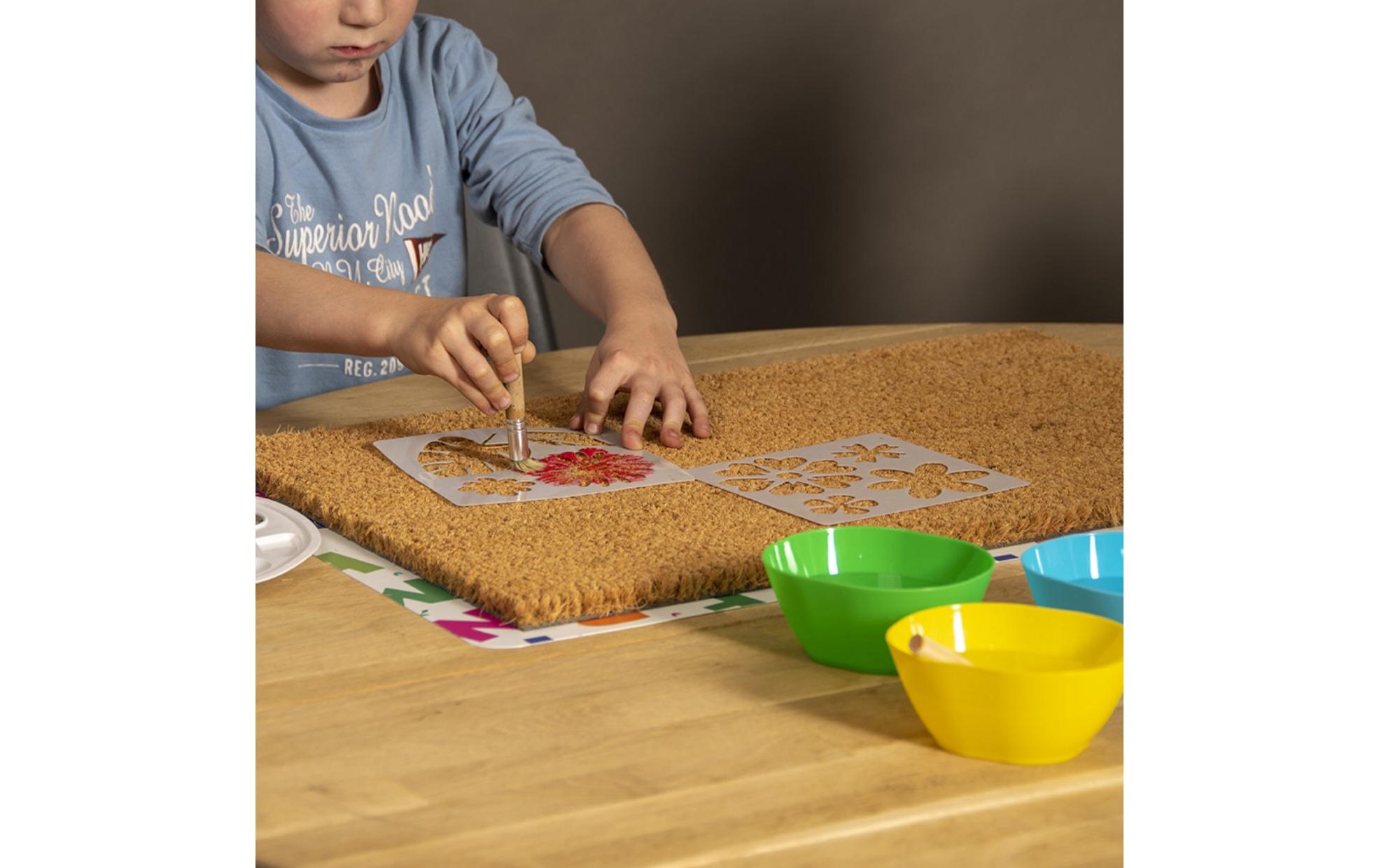 Fussmatte Blumen 40 cm x 60 cmTürmatte-Set mit Farben und Schablonen