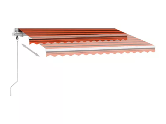 Auvent automatique capteur de vent/LED 300x250 cm Orange/marron