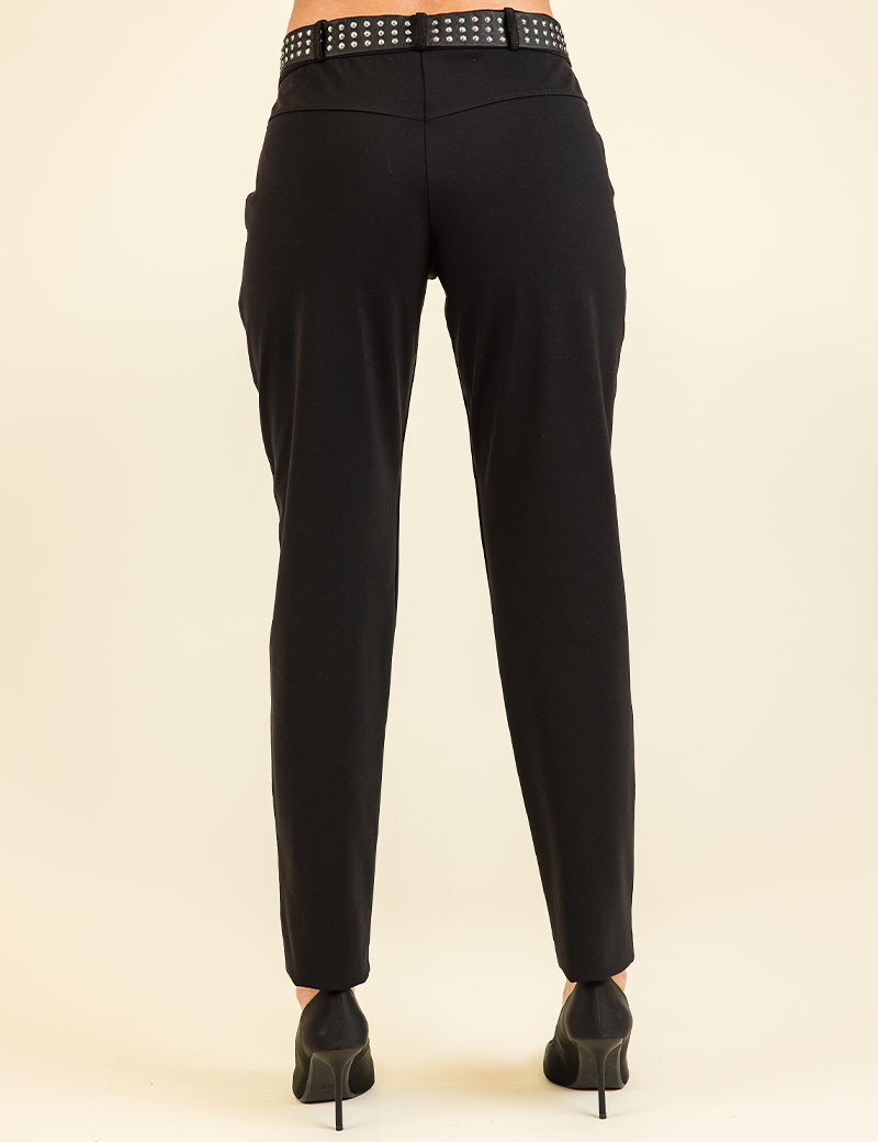 HBT BASICS CITY | KRISTIANA CITY PANTALON FEMME NOIR / SATIN