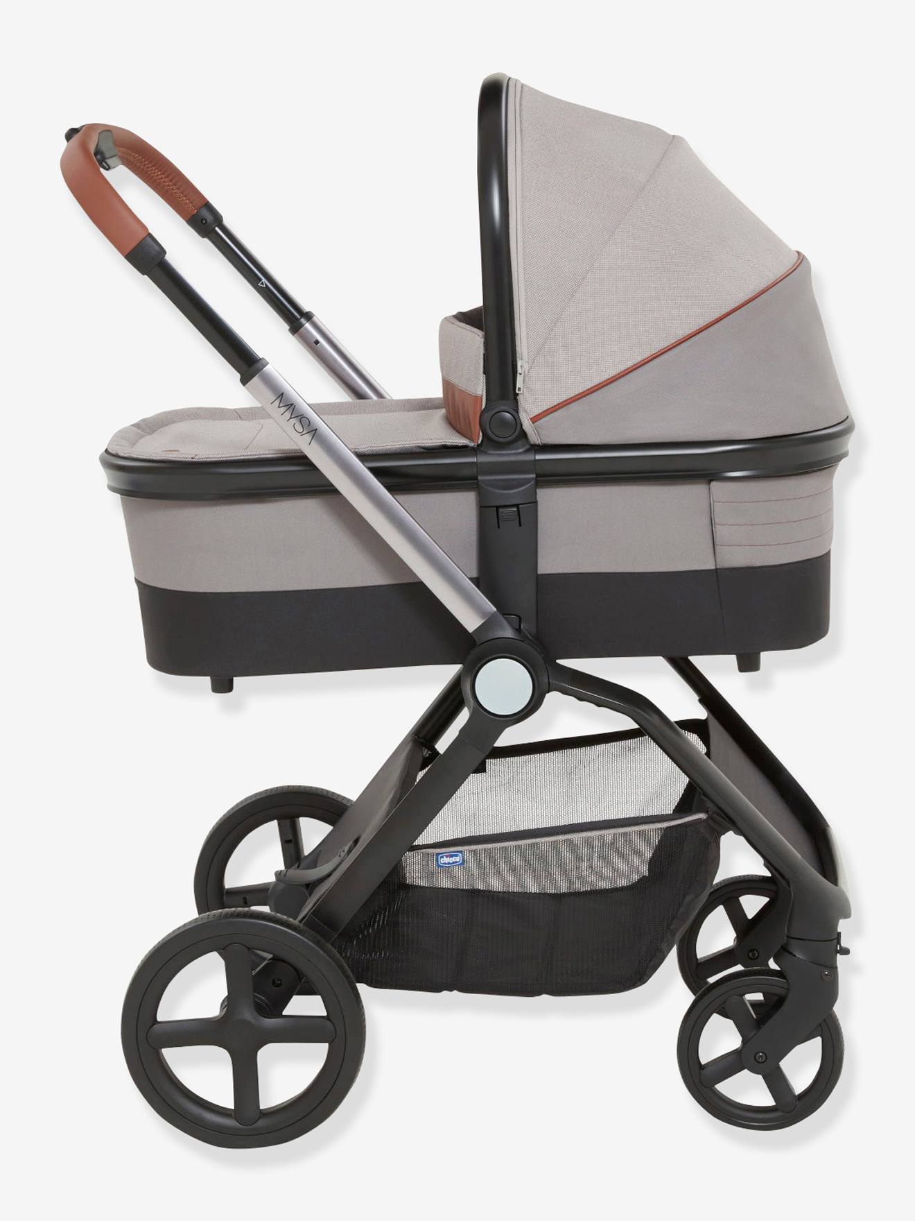 Carrinho de bebê Mysa Chicco cinza