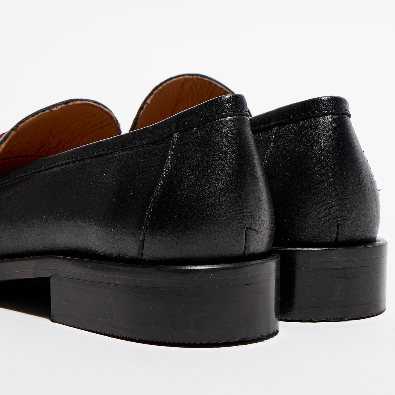 Apologie Mocassins en Cuir et Velours de Cuir Juliette noir/framboise