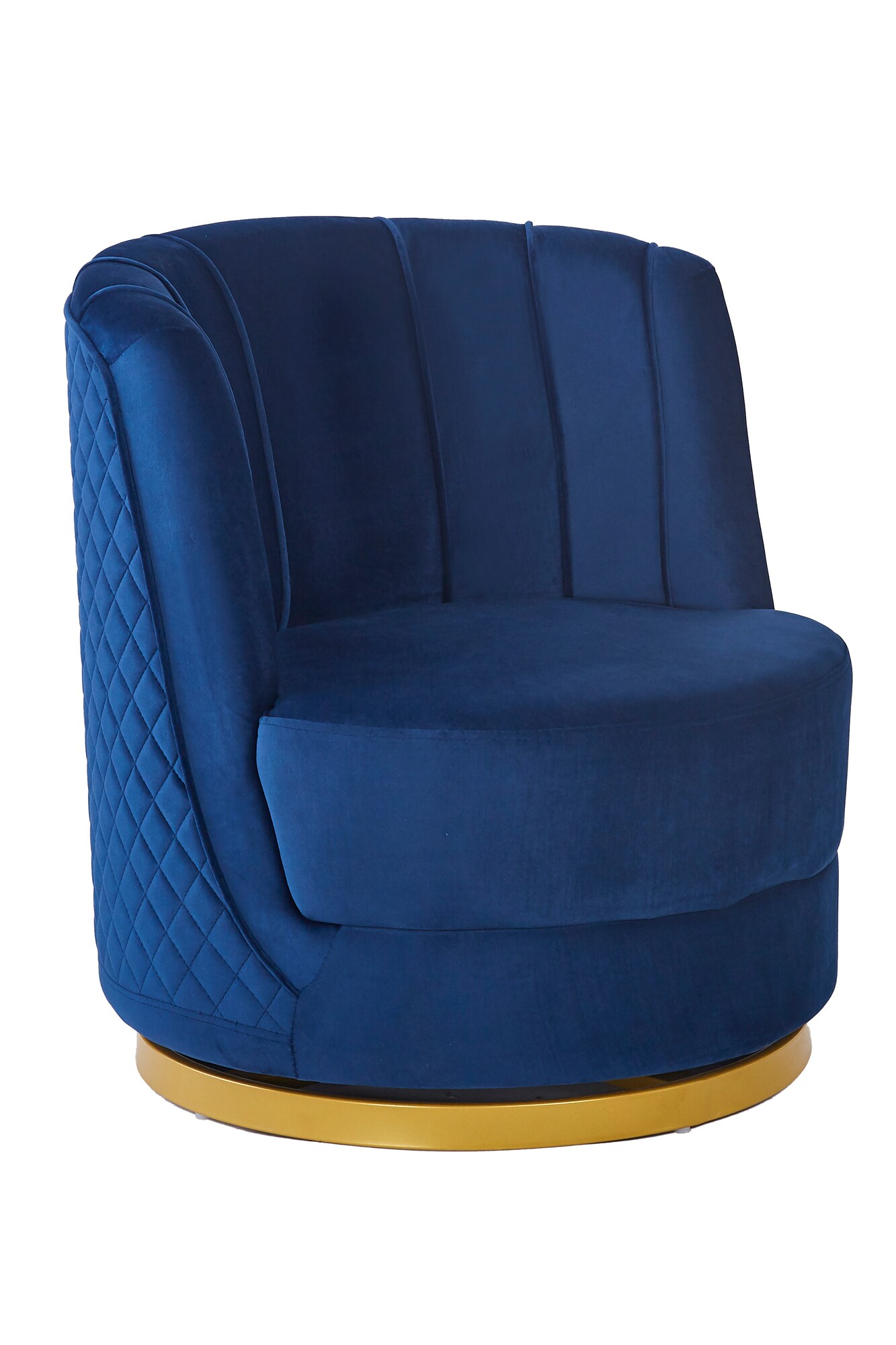 Drehsessel Samt Dunkelblau Relaxsessel Polstersessel Ohrensessel Loungesessel