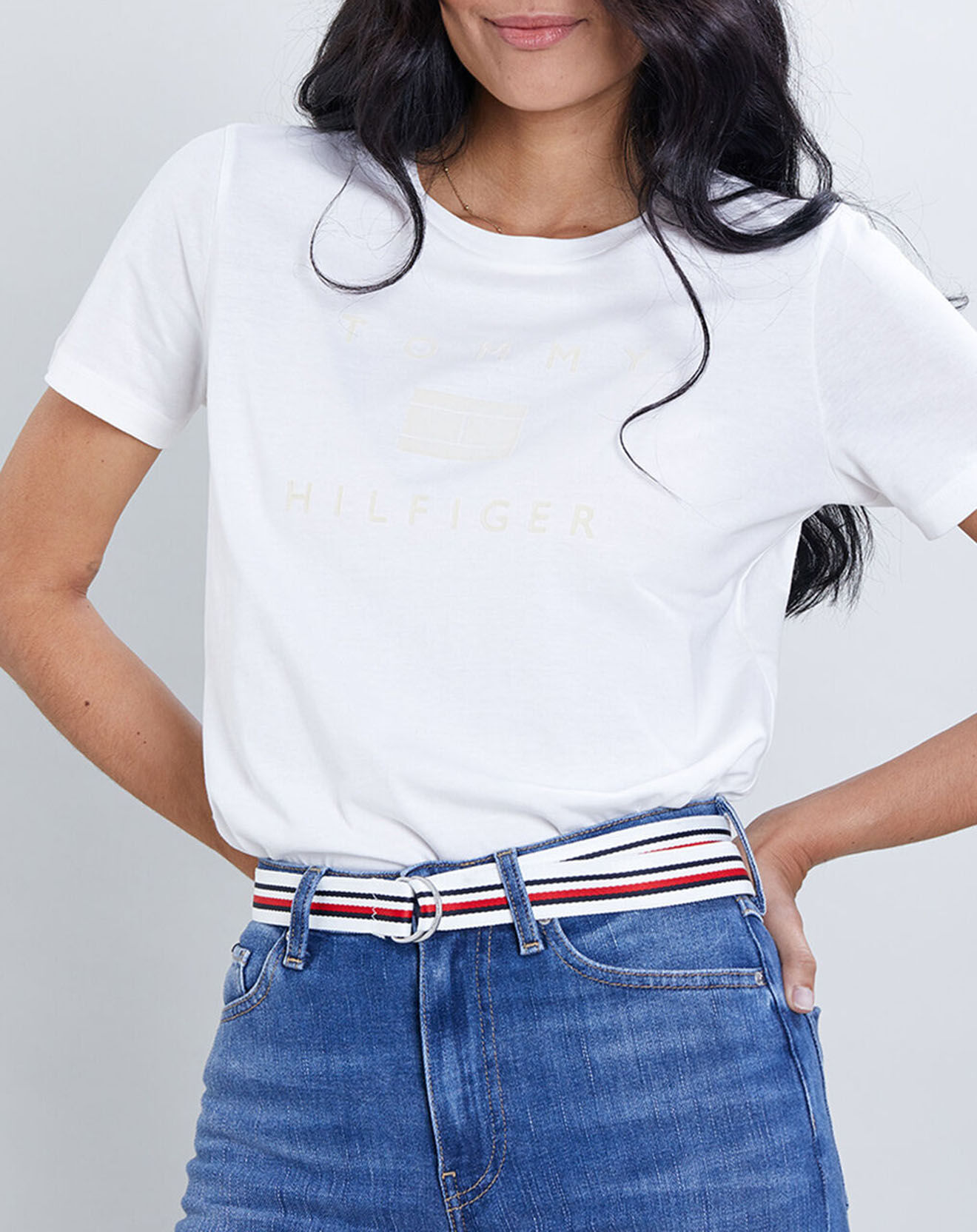 Tommy Hilfiger T-Shirt Regular Flock écru