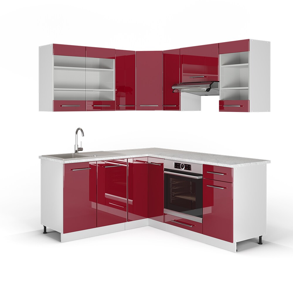 Vicco Eckküche Küchenzeile Küchenblock 160x180cm Fame-Line Winkelküche Hochglanz