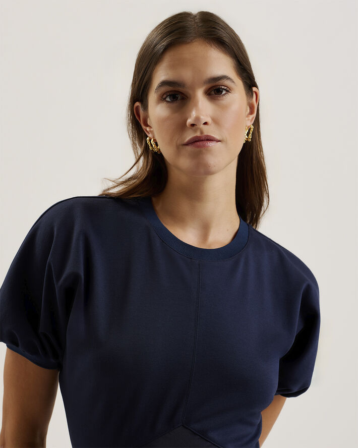 Ted Baker MITZIC Ponte Dress With Printed Mid Navy