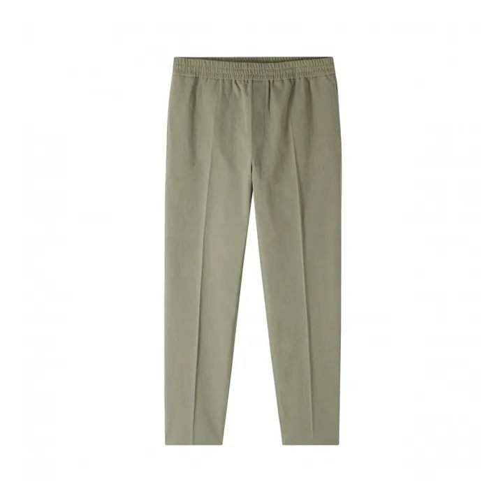 A.P.C. Pantalon Elastiqué Pieter Lin et Coton | Vert kaki