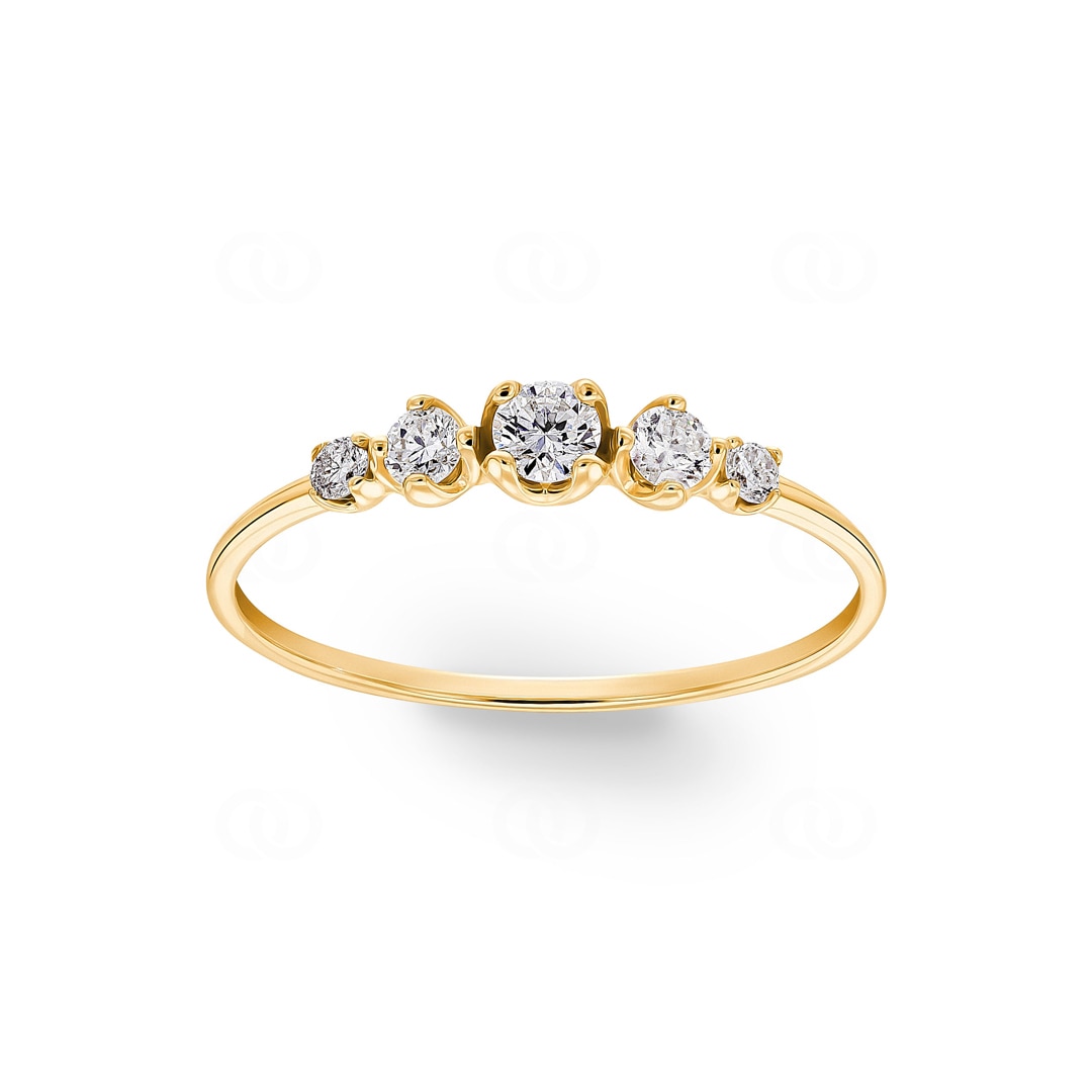 Damenring 750/18 K Gelbgold mit Diamanten 0.25 ct H/si