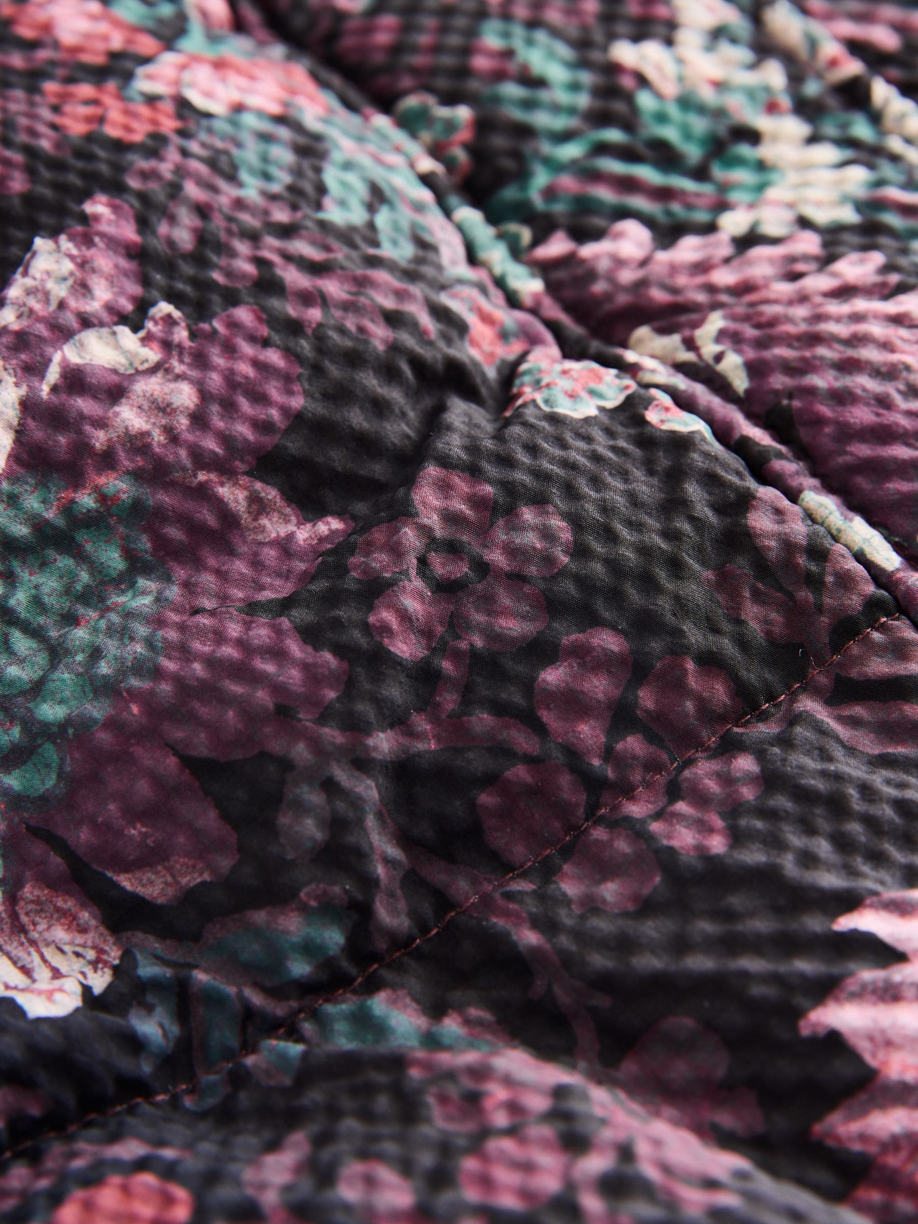 Wandtapijt print bordeaux rood - Korte Gevoerde jas met afneembare mouwen