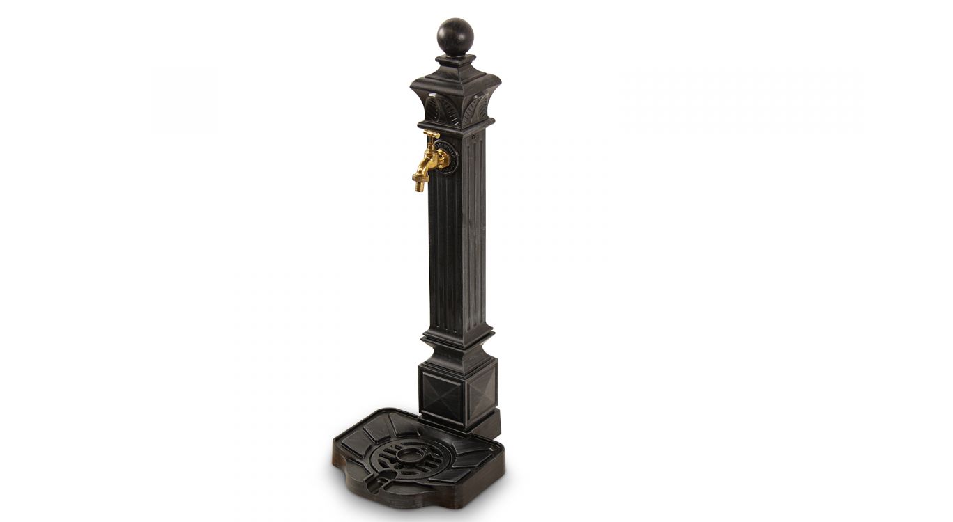 Fontaine de jardin aluminium gris 29x33x81cm