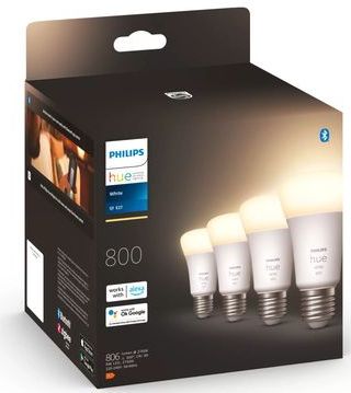 Philips - Hue Standaardlamp - Warmwit Licht - 4-Pack - E27 - 800lm
