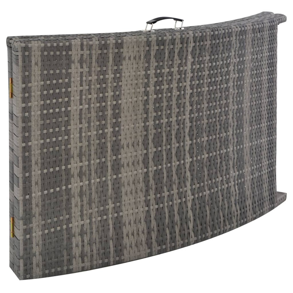 Ensemble de chaises longues pliables 3 pièces résine tressée gris