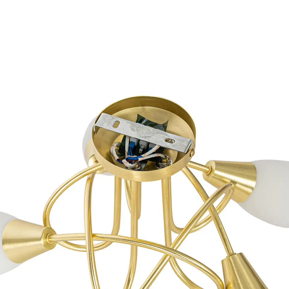 Qazqa plafondlampen inez goudkleurig e14