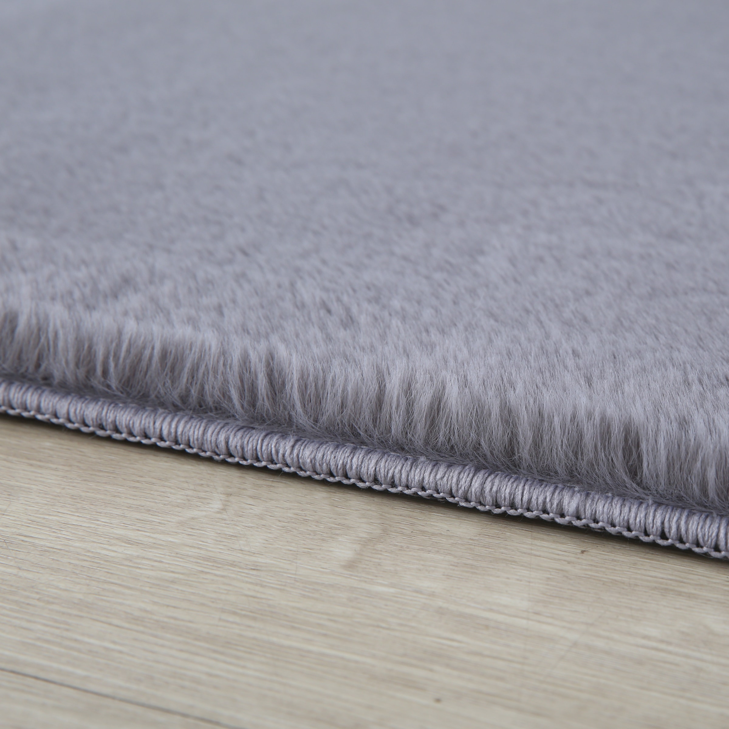 Ayyildiz Teppiche Hochflor-Teppich »POUFFY 5100« rund 20 mm Höhe Läufer, weicher glatter Softflor, Kaninchen Fell Haptik, waschbar
