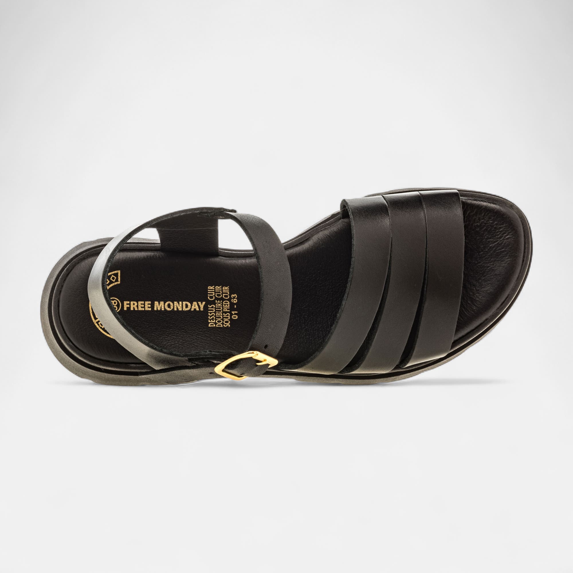 Sandales Femme en cuir noir