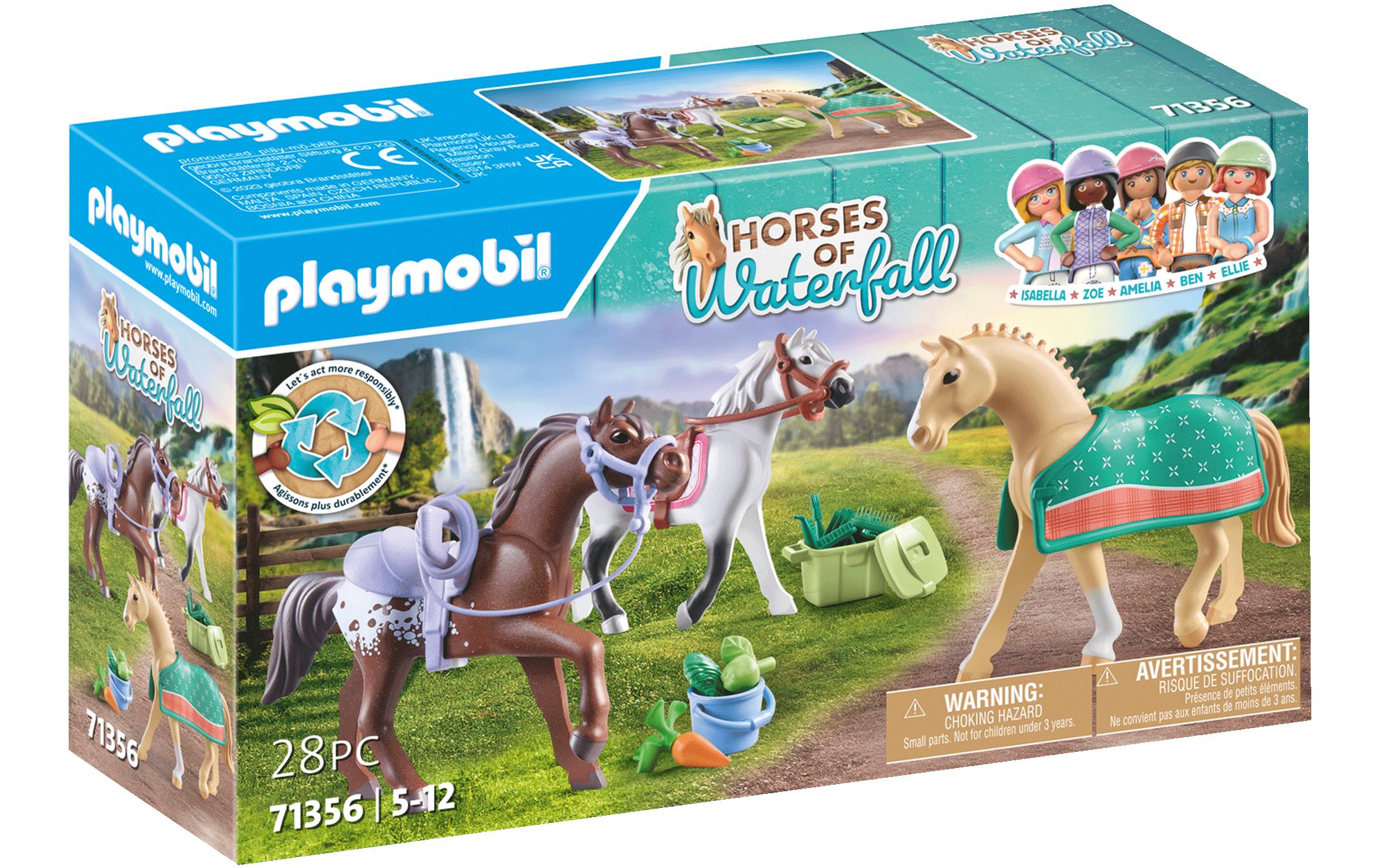 Horses of Waterfall Morgan, Quarter & Shagya Araber 71356Detailreich gestaltetes Pferde-Spielset