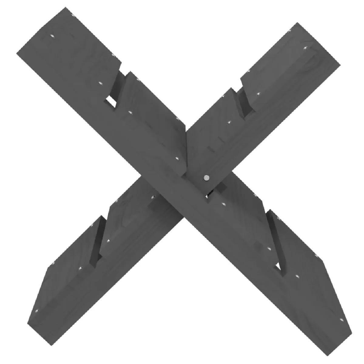 vidaXL Porte-bûches - Pin gris